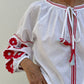 CAMICIA FIORE ROSSO FIORE ROSSO CASA DEL BIANCO 