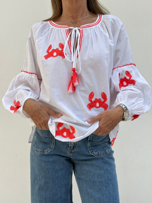 CAMICIA GRANCHIO CORALLO GRANCHIO A# CASA DEL BIANCO 
