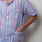 COMPLETO UOMO CORTO RIGA FONDO AZZURRO/ROSSO PRFILO ROSSO CCUPRFO AZZROS SILVIA SCALMANA 