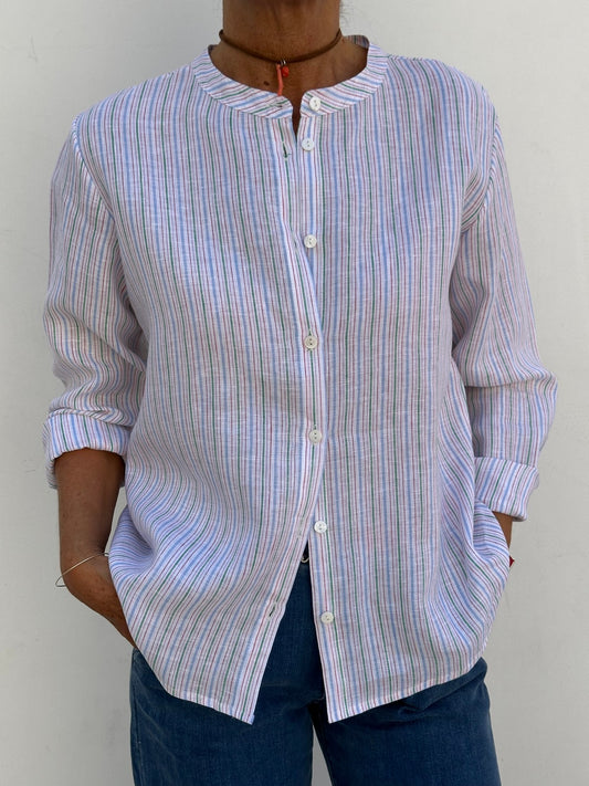CAMICIA COREANA LINO RIGA MULTICOLOR CKDITAG MUL SILVIA SCALMANA 