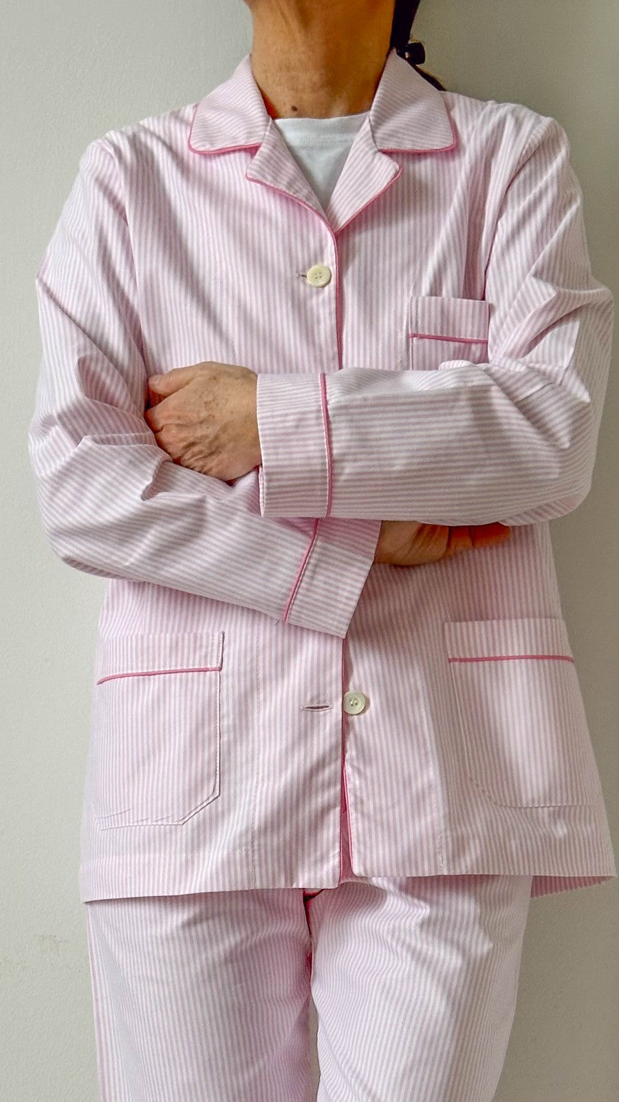 COMPLETO DONNA OXFORD BASTONCINO ROSA PROFILO FRAGOLA CODPBAS RSAFRG SILVIA SCALMANA 