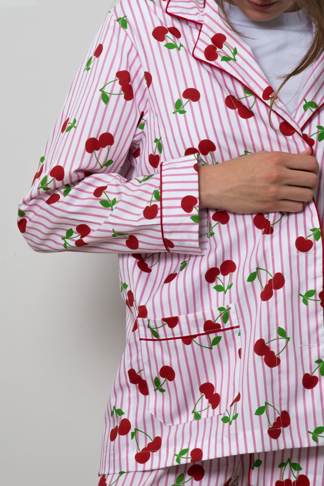 COMPLETO DONNA RIGA FRAGOLA STAMPA CILIEGIA CODPSTA CILIEGIA SILVIA SCALMANA 