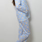 COMPLETO DONNA RIGA AZZURRA STAMPA MARGHERITE CODPSTA MARGHE SILVIA SCALMANA 