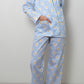 COMPLETO DONNA RIGA AZZURRA STAMPA MARGHERITE CODPSTA MARGHE SILVIA SCALMANA 