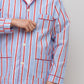 COMPLETO UOMO RIGA FONDO AZZURRO/ROSSO PROFILO ROSSO COUPRFO AZZROS SILVIA SCALMANA 