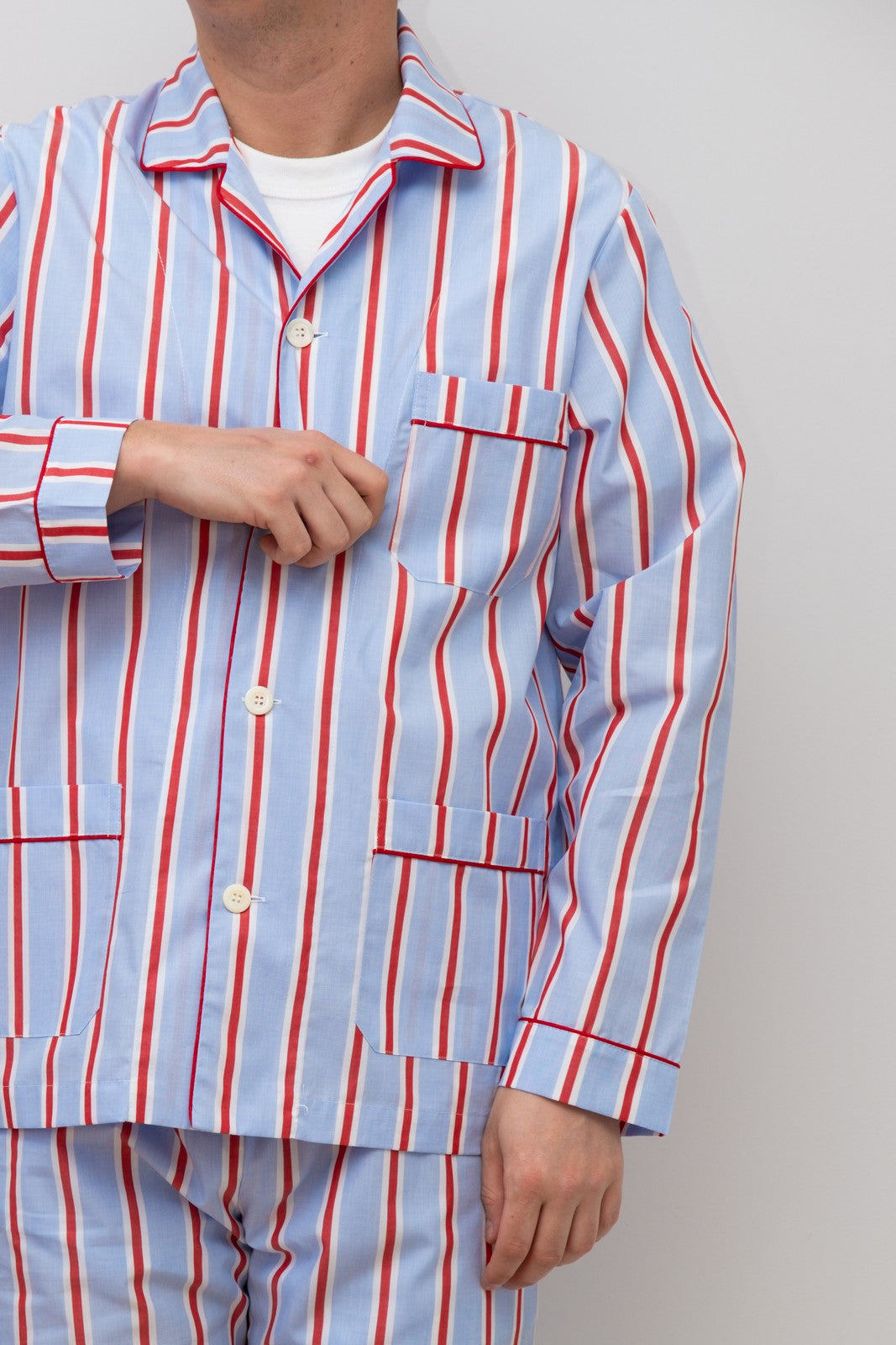 COMPLETO UOMO RIGA FONDO AZZURRO/ROSSO PROFILO ROSSO COUPRFO AZZROS SILVIA SCALMANA 