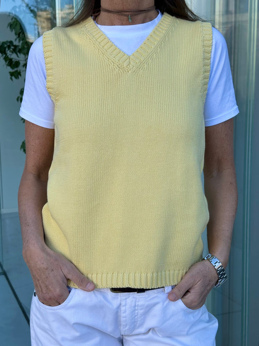 GILET COTONE DONNA GIALLO GILTDC GIALLO SILVIA SCALMANA 