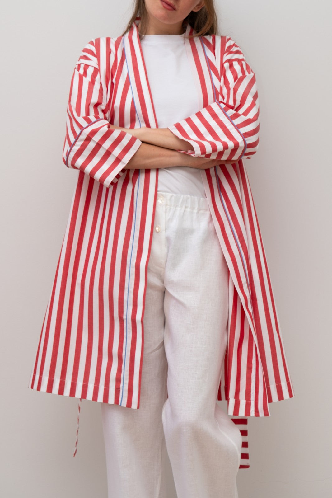 KIMONO TAGLIATELLA ROSSA PROFILO AZZURRO KIDPTAG ROSAZZ SILVIA SCALMANA 