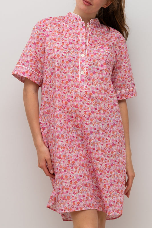 CAMICIA DA NOTTE LIBERTY MANICHE CORTE GEORGIE NCDL GEORGIEROSA SILVIA SCALMANA 