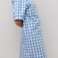 CAMICIA DA NOTTE MANICHE CORTE QUADRONE AZZURRO PROFILO FRAGOLA NCDPQDR AZZFRG SILVIA SCALMANA 