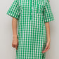 CAMICIA DA NOTTE MANICHE CORTE QUADRO PRATO PROFILO VERDE NCDPQDR VERVER SILVIA SCALMANA 