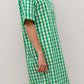 CAMICIA DA NOTTE MANICHE CORTE QUADRO PRATO PROFILO VERDE NCDPQDR VERVER SILVIA SCALMANA 
