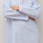 CAMICIA DA NOTTE MANICHE LUNGHE BASTONCINO AZZURRO PROFILO FRAGOLA NLDPBAS AZZFRG SILVIA SCALMANA 