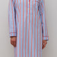 CAMICIA DA NOTTE MANICHE LUNGHE RIGA FONDO AZZURRO/ROSSA PROFILO ROSSO NLDPRFO AZZROS SILVIA SCALMANA 
