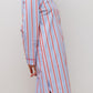 CAMICIA DA NOTTE MANICHE LUNGHE RIGA FONDO AZZURRO/ROSSA PROFILO ROSSO NLDPRFO AZZROS SILVIA SCALMANA 