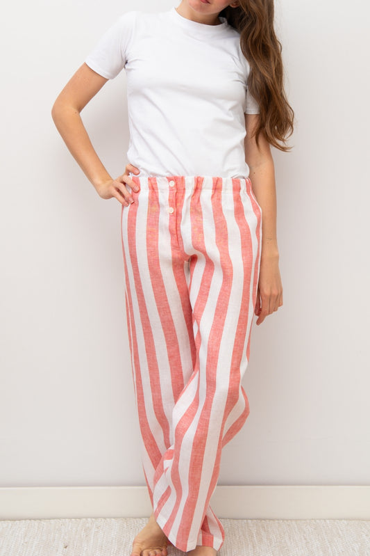 PANTALONI LINO PAPPARDELLA CORALLO PADIPAP COR SILVIA SCALMANA 