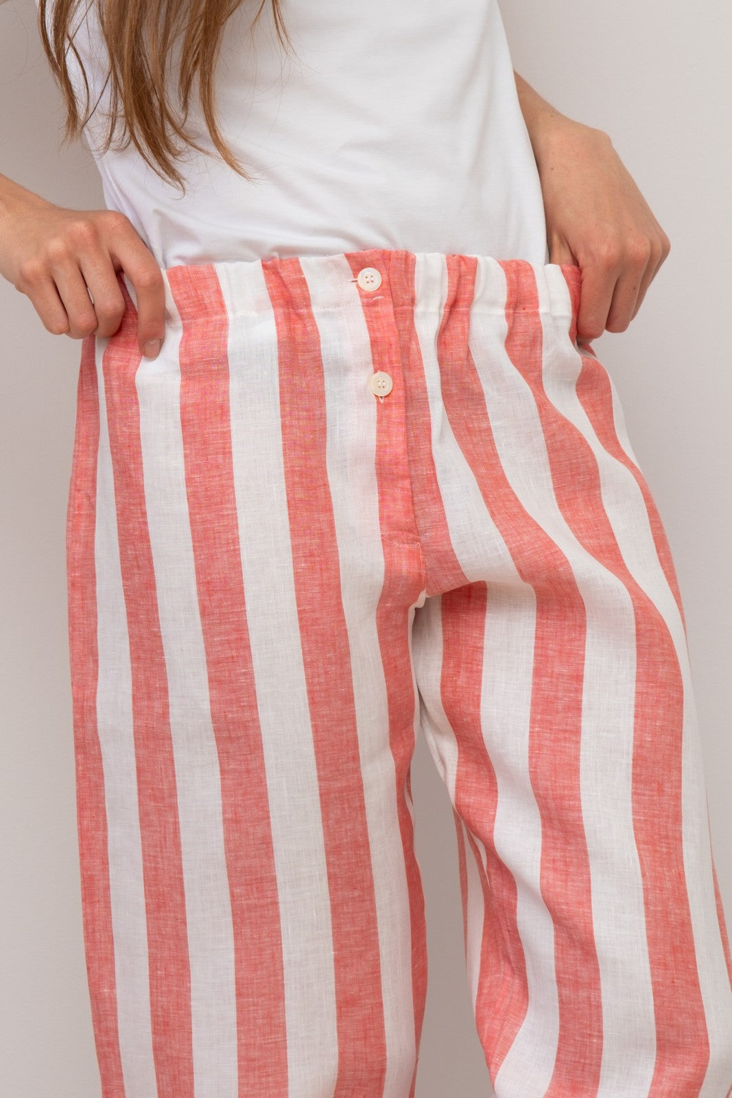 PANTALONI LINO PAPPARDELLA CORALLO PADIPAP COR SILVIA SCALMANA 