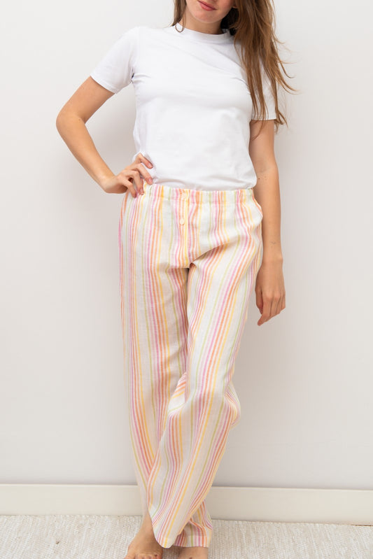 PANTALONI LINO RIGA MULTICOLOR PADIRIG MUL SILVIA SCALMANA 