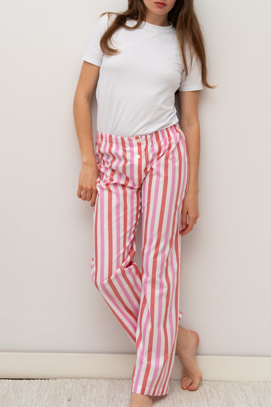 PANTALONI POPELINE DONNA TAGLIATELLA MISTA FRAGOLA/ROSSO PADP FRGROS SILVIA SCALMANA 