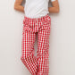 PANTALONI POPELINE DONNA QUADRO ROSSO PADPQDR ROS SILVIA SCALMANA 