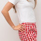 PANTALONI POPELINE DONNA QUADRO ROSSO PADPQDR ROS SILVIA SCALMANA 