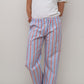 PANTALONI POPELINE DONNA RIGA FONDO AZZURRO/ROSSO PADPRFO AZZROS SILVIA SCALMANA 