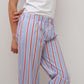 PANTALONI POPELINE DONNA RIGA FONDO AZZURRO/ROSSO PADPRFO AZZROS SILVIA SCALMANA 