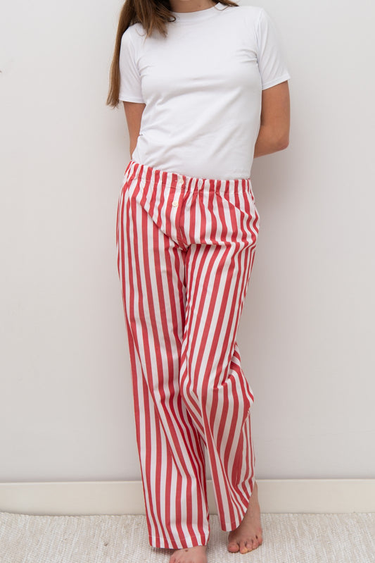 PANTALONI POPELINE DONNA TAGLIATELLA ROSSA PADPTAG ROS SILVIA SCALMANA 