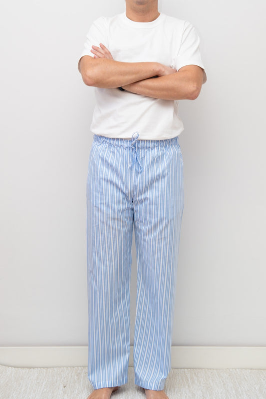 PANTALONI POPELINE UOMO RIGONE AZZURRO PAUPRGO AZZ SILVIA SCALMANA 