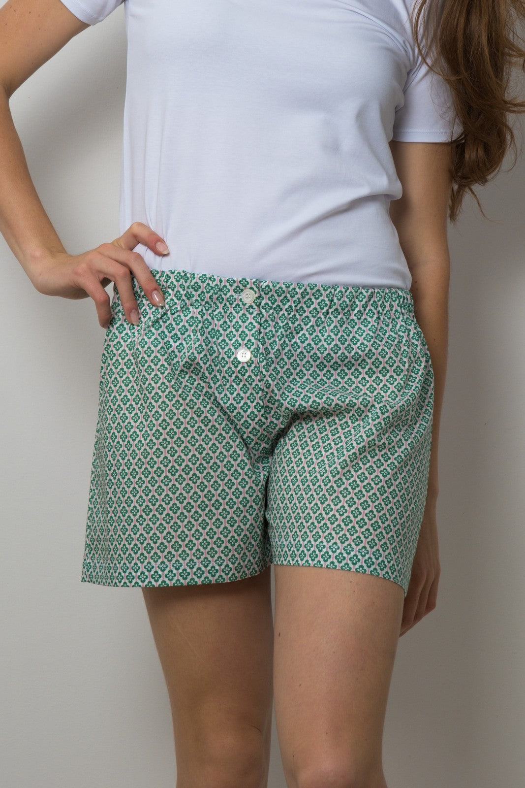 SHORTS LIBERTY DONNA CLOVER FIELDS VERDE SHDL CLOVERVERDE SILVIA SCALMANA 