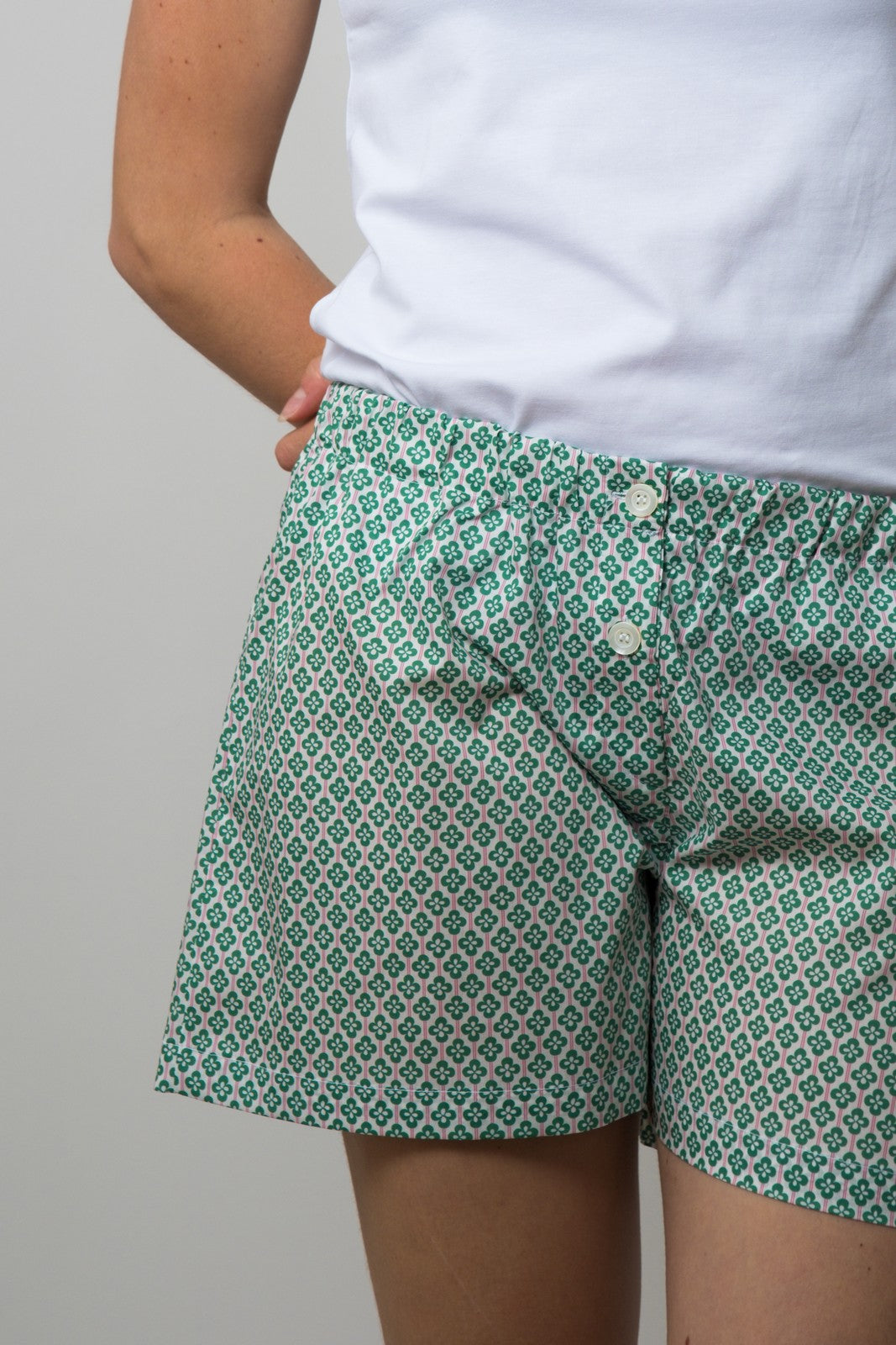 SHORTS LIBERTY DONNA CLOVER FIELDS VERDE SHDL CLOVERVERDE SILVIA SCALMANA 