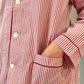 PIGIAMA DONNA BASTONCINO ROSSO PROFILO BORDEAUX