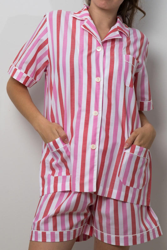 COMPLETO DONNA CORTO TAGLIATELLA MISTA FRAGOLA/ROSSO PROFILO LATTE CCDPFRG ROSLAT SILVIA SCALMANA 
