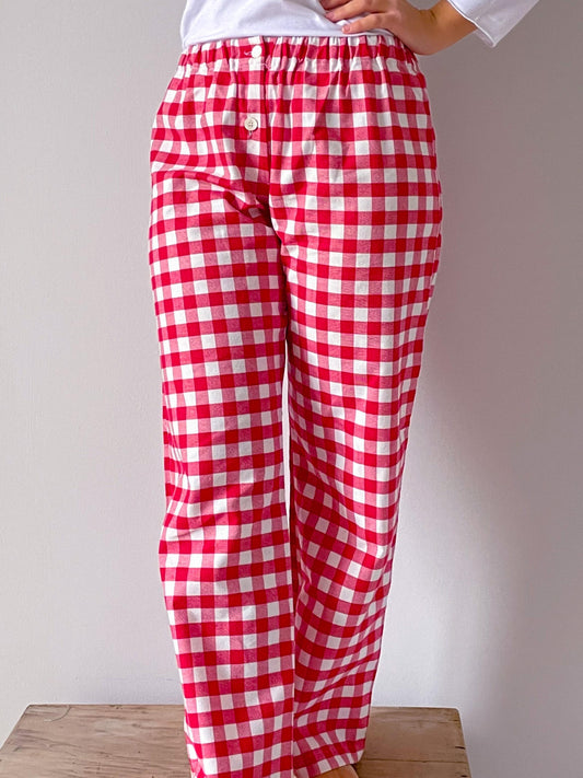 PANTALONI DONNA FLANELLA QUADRO ROSSO PDFL QUADROROSSO SILVIA SCALMANA 