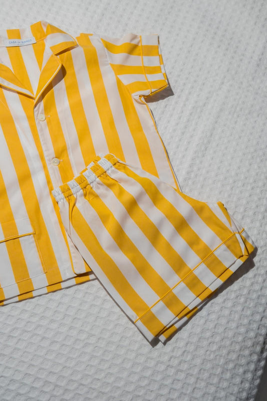 COMPLETO CORTO BAMBINO TAGLIATELLA GIALLA PROFILO GIALLO CCBPTAG GIAGIA SILVIA SCALMANA 