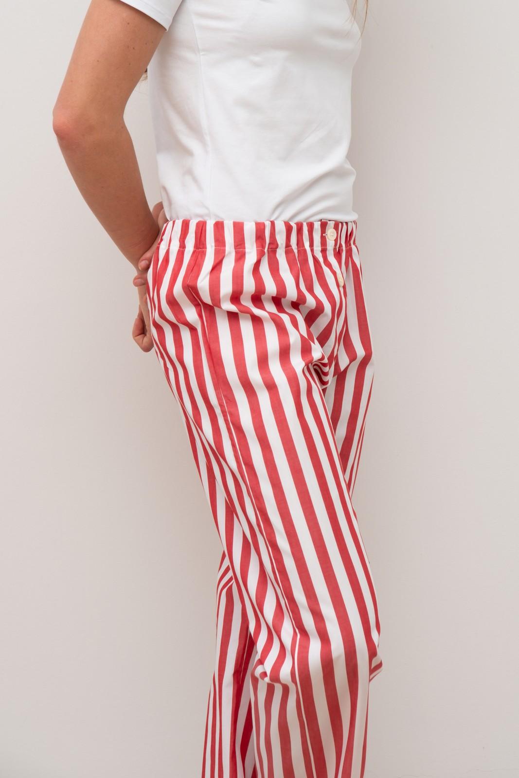 PANTALONI POPELINE DONNA TAGLIATELLA ROSSA PADPTAG ROS SILVIA SCALMANA 