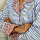 PIGIAMA DONNA BASTONCINO AZZURRO CON DETTAGLI THERESA AZZURRO MXDLBAS AZZTHERESAAZZ SILVIA SCALMANA 