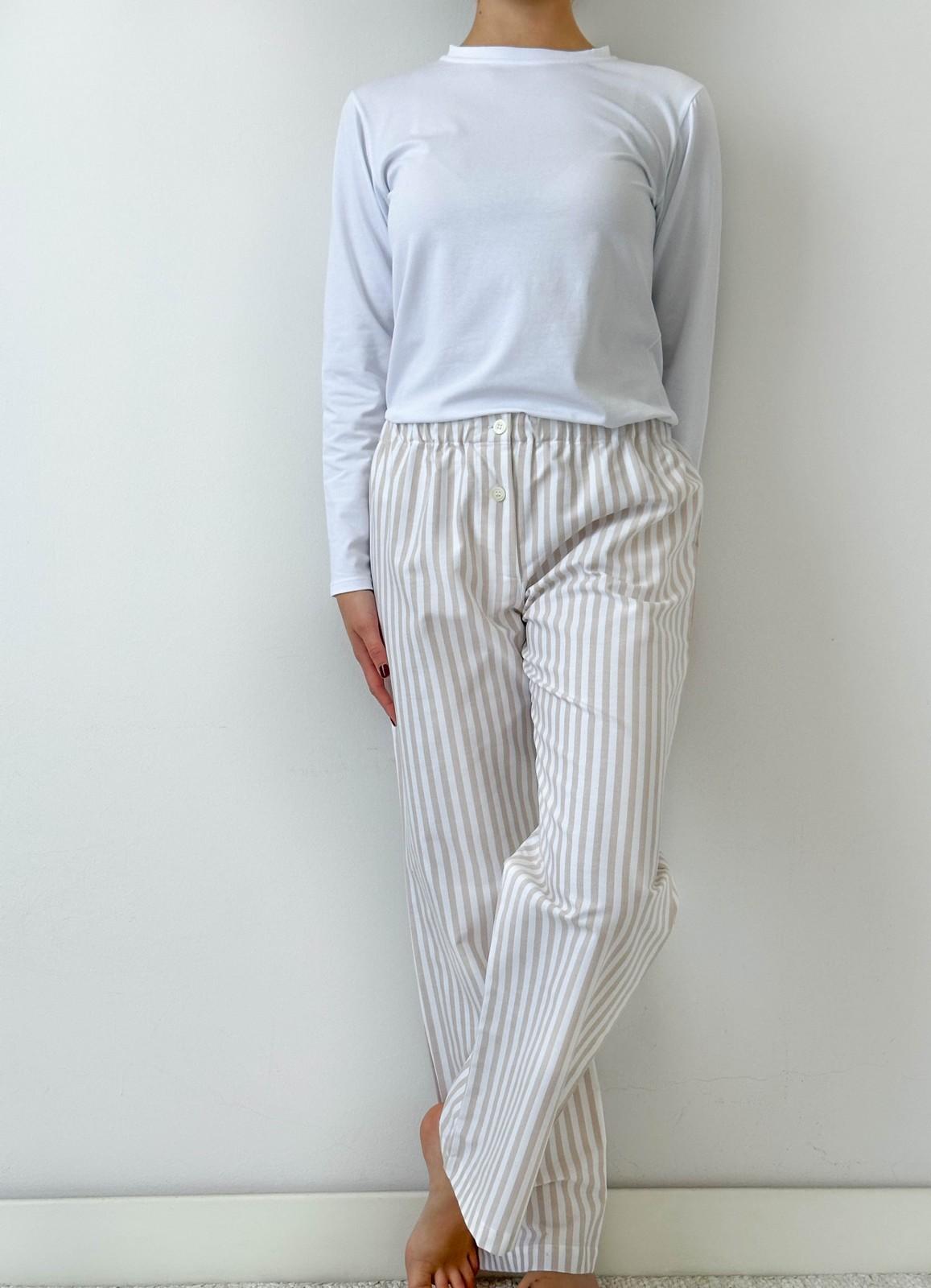 PANTALONI DONNA TAGLIATELLA SABBIA PADFTAG SAB SILVIA SCALMANA 