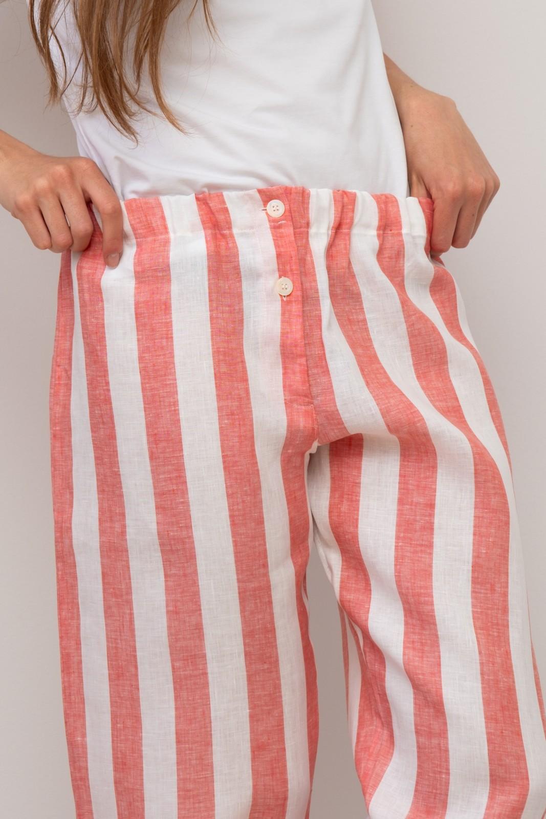 PANTALONI LINO PAPPARDELLA CORALLO PADIPAP COR SILVIA SCALMANA 