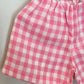 SHORTS BAMBINO IN LINO QUADRO FRAGOLA SHBIQDR FRG SILVIA SCALMANA 