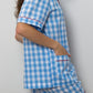 COMPLETO CORTO DONNA QUADRONE AZZURRO PROFILO ROSSO CCDPQDR AZZROS SILVIA SCALMANA 