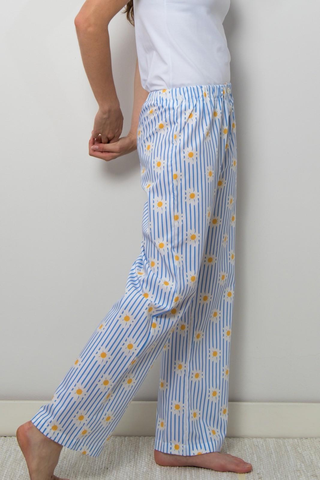 PANTALONI DONNA RIGA AZZURRA STAMPA MARGHERITE PADPSTA MARGHE SILVIA SCALMANA 