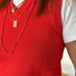 GILET DONNA COTONE ROSSO