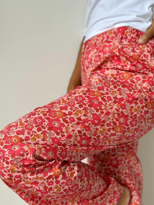 PANTALONI LIBERTY DONNA "BETSY MEADOW" ROSSO PDLIB BETSYFROSSO SILVIA SCALMANA 