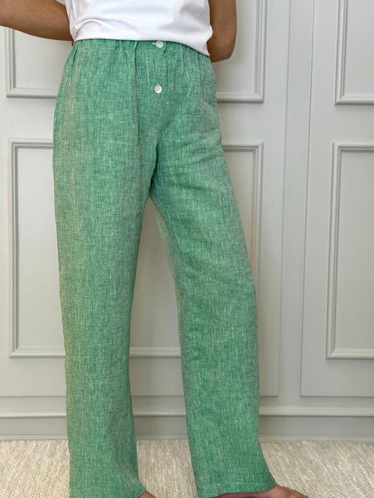 PANTALONI DONNA LINO VERDE PADIUNI VER SILVIA SCALMANA 