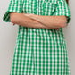 CAMICIA DA NOTTE MANICHE CORTE QUADRO PRATO PROFILO VERDE NCDPQDR VERVER SILVIA SCALMANA 