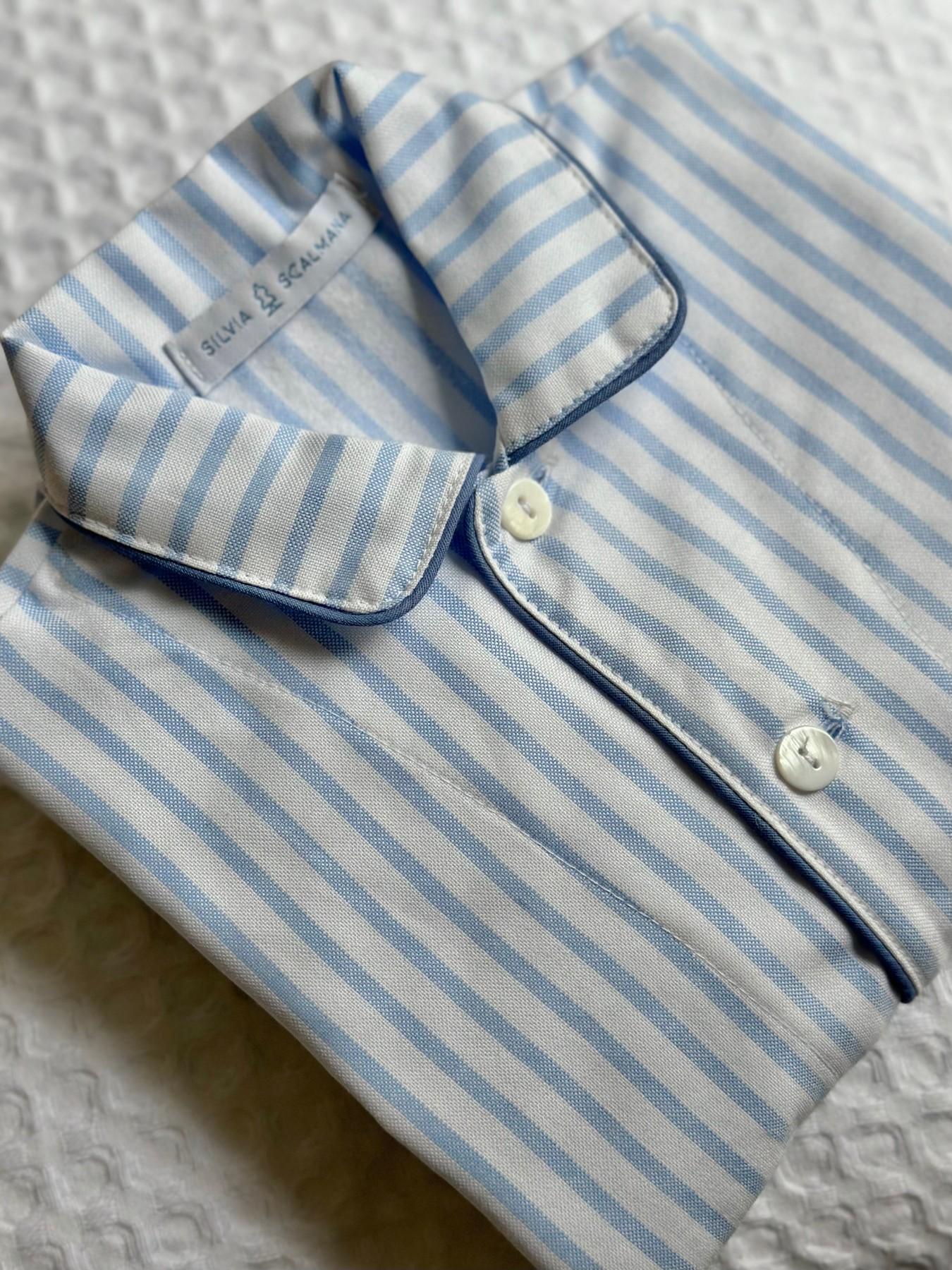 CHILDREN'S FLANNEL PAJAMAS WITH BLUE STRIPES
