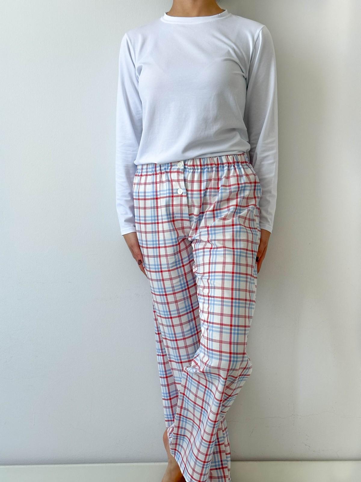 PANTALONI DONNA SCOZZESE AZZURRO/ROSSO PADFSCO AZZ SILVIA SCALMANA 