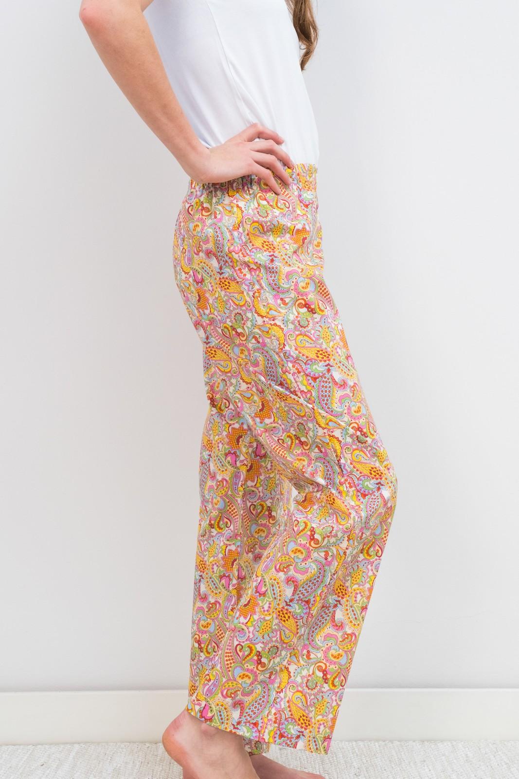 PANTALONI LIBERTY DONNA MR PAISLEY GIALLO PADL MRPAISLEYGIALLO SILVIA SCALMANA 