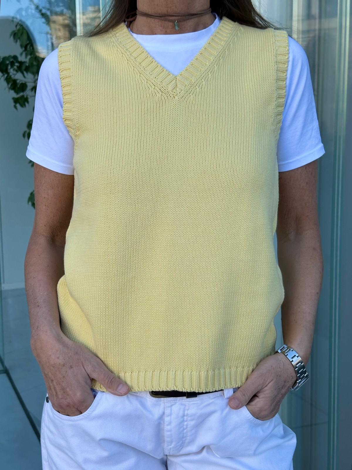 GILET COTONE DONNA GIALLO GILTDC GIALLO SILVIA SCALMANA 